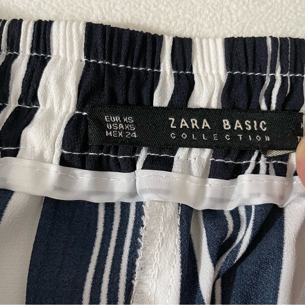Zara Basic Striped Drawstring Pants - image 4